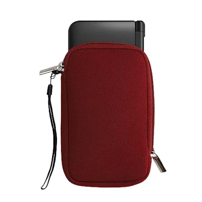 Imagen de kwmobile Funda Compatible con Consola Nintendo 3DS XL Estuche de Neopreno Cremallera en Burdeos