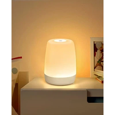 Imagen de FOMYHEARD Luz Nocturna Infantil para Dormitorio Salón, LED Lamparas de Mesita Regulable Táctil con Modo Cálido y 256 Colores Cambio, USB Recargable Lámpara Noche Adultos Temporizador