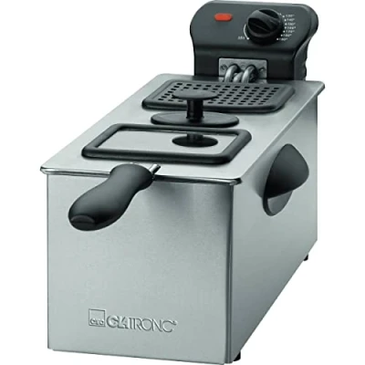 Imagen de Freidora Clatronic FR 3587, 3 litros de capacidad, 2000 vatios, termostato ajustable continuamente, asas aisladas térmicamente, fácil limpieza, acero inoxidable/negro