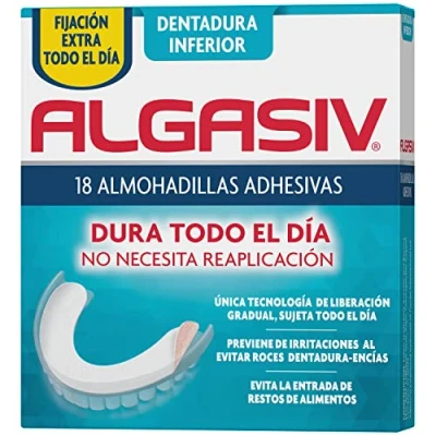 Imagen de Algasiv Almohadillas Adhesivas Inferiores Protesis 18 Unidades