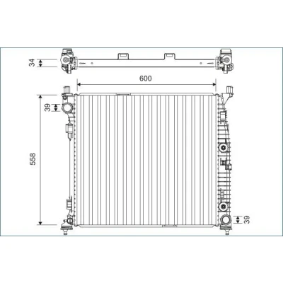Imagen de VALEO 701167 Radiador, refrigeración del motor Aluminio 558 600 26 sin regulador de refrigerante Aletas soldadas MERCEDES BENZ: Clase ML