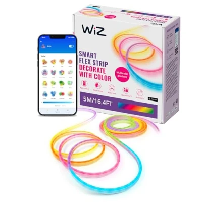 Imagen de WiZ Tira Led Inteligente Neon Flex 5 m flexible,16 millones de colores (RGB), conexión via Wi Fi, control por voz/aplicación, funciona con Google Home,Alexa y HomeKit, tecnologia Spacesense Matter