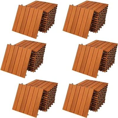 Imagen de Casaria 66x Baldosas de Madera Acacia 30x30cm 6m² Certificado FSC® Losetas Jardín Terraza Balcón