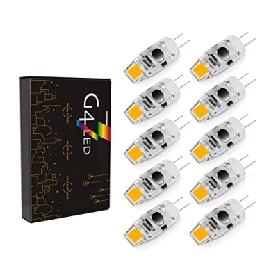 Imagen de Bombillas LED G4, G4 Regulables 2W, Blanco cálido 3000K, 180LM, sustituyen a Las halógenas de 20W, AC/DC 12 24V, Sin Parpadeo, 10pcs