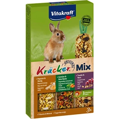 Imagen de Vita Fuerza Kräcker Trio Mix 3 conejos enanos, 5 unidades