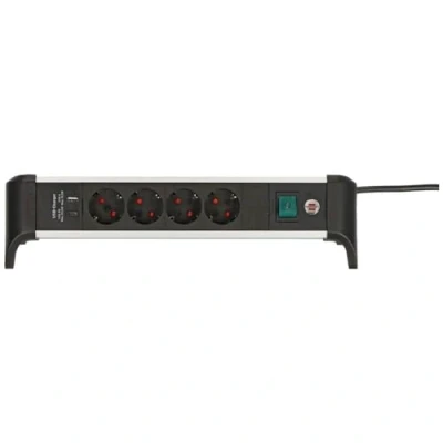 Imagen de Brennenstuhl ALU Office Line regleta enchufes Power Delivery con USB Tipo C y 4 Tomas de Corriente (1x A, Interruptor, Carga rápida, Made in Germany)