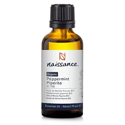 Imagen de Naissance Aceite Esencial de Menta Piperita BIO (No. 158) 50ml Certificado Ecológico, Puro, Vegano, No Diluido Para Relajación, Aromaterapia, Cuidado del Cuerpo, Difusor, Humificador