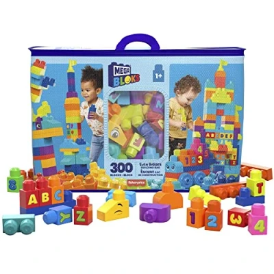 Imagen de MEGA Bloks Bolsa extra grande 300 bloques de construcción colores, juguete +1 año (Mattel HHM97)