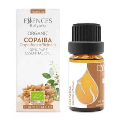 Imagen de Essences Bulgaria Aceite Esencial de Copaiba Orgánico 10ml Copaifera officinalis 100% Puro y Natural Sin diluir Grado Terapéutico Aromaterapia Cosméticos Libre crueldad OGM