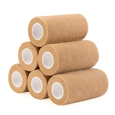 Imagen de Sagafly Venda Cohesiva 10cm Banda Cinta Deportiva Bendaje Adhesiva Vendaje Autoadhesivo Mascota Elástico Vendajes Cohesivos para Primeros Auxilios, Lesiones Deportivas (Color de Piel)