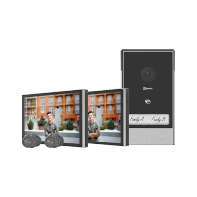Imagen de EZVIZ HP7 2 Family Kit Videoportero WiFi Hilos,2K Timbre Video Sistema Intercomunicador,2 Videoporteros Táctil LCD 7&quot;,Detección de Persona, Audio Bidireccional,Desbloqueo en Remoto por App/RFID