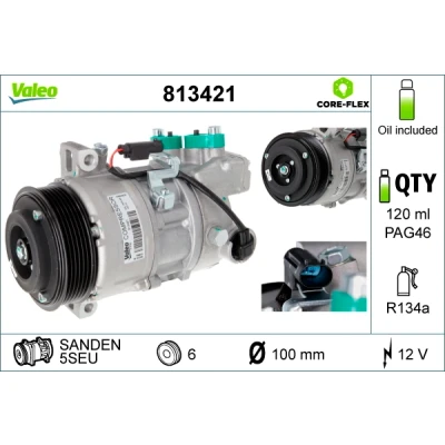 Imagen de VALEO 813421 compresor de Aire Acondicionado 5SEU 12 PAG 46 R 134 a con aceite NEW ORIGINAL PART BMW: 3 Berlina, 1 Hatchback