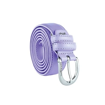Imagen de Biagiotti Cinturón de mujer fino piel auténtica, se puede acortar con caja, Violeta 3 Cm, M (110 cm)