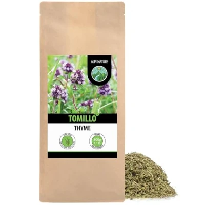 Imagen de tomillo seco (500g), Infusion de tomillo, frotado, 100% puro y natural para la preparación mezclas especias té