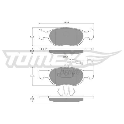 Imagen de TOMEX brakes TX 11 87 Juego de pastillas freno Eje delantero con contacto avisador desgaste FIAT: Punto II Hatchback, BRAVO 1, Brava Hatchback