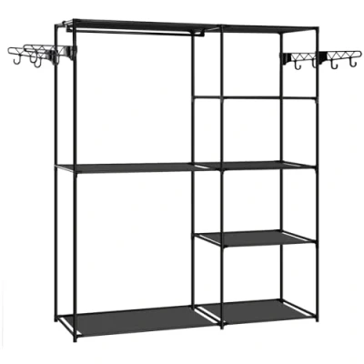 Imagen de WOLTU Perchero Ropa, de Pie con Estantes y Barras Colgar, Armario Dormitorio Abierto, Ropa Ligero Resistente, para Dormitorio, Entrada Pasillo, Negro, SRY54sz