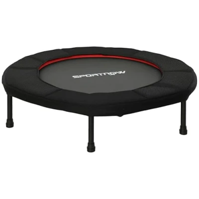 Imagen de SPORTNOW Trampolín de Fitness Plegable Ø102 cm Cama Elástica con Marco Acero Antideslizantes Carga 100 kg para Entrenamiento Piernas Cuerpo en Hogar Oficina Gimnasio Rojo