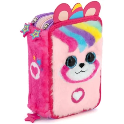 Imagen de Plumier Triple 45 Piezas Estuche Escolar Completo con Bolígrafos Gel Borrables, Lápices 4.0 mm, Rotuladores, Tijeras, Pegamento Ideal Primaria y Regalo niña Panda Einhorn Julian Ross