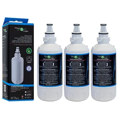 Imagen de 3x FilterLogic FFL 195LH Filtro de agua compatible con cartucho Liebherr 7440000, 7440002, 7731240 0210 para frigorífico americano 4 puertas nevera Side by
