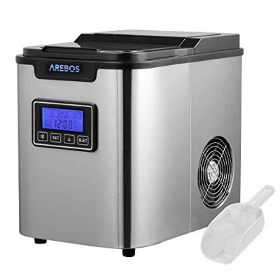 Imagen de Arebos Máquina de cubitos hielo acero inoxidable 8 13 minutos tiempo producción 3 tamaños LCD Función autolimpieza sin conexión agua