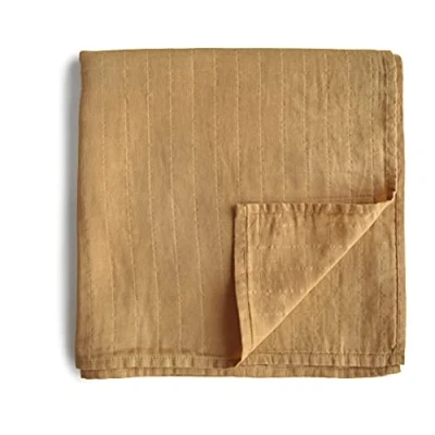 Imagen de mushie Muslin Baby Swaddling Blanket Manta Envolvente para Recién Nacidos de 0 3 Meses Algodón Orgánico Saco Dormir Prelavado Bebés Hecho en Dinamarca Fall Yellow