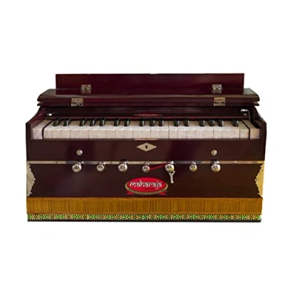 Imagen de Harmonium by Maharaja Musicals 3 1/4 octava, doble lengüeta, acoplador, 7 paradas, libro, bolsa, afinado, instrumento musical indio de caoba, armoniums Baja Baaja Vaja (PDI DB)