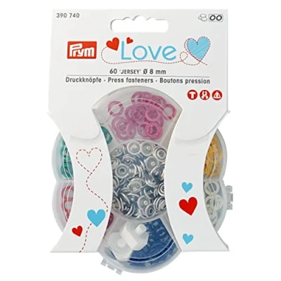 Imagen de Prym Jersey Color Snaps, 60 Sets, 8mm Press Fasteners, Latón, Brass, Talla única