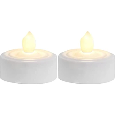 Imagen de Star LED Candelita &quot;T Light&quot;, 2 piezas, parpadeante con pilas, blíster temporizador, 2,9 x 3,6 cm, blanco 068 05