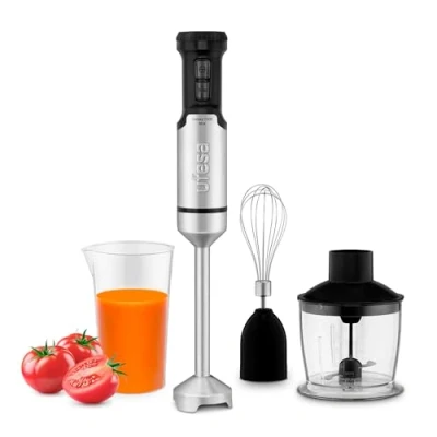 Imagen de Ufesa Galaxy Max Batidora de Mano, Potencia 1500 W, Control 24 velocidades + TURBO, 4 Cuchillas Alta Eficiencia, Diseño Ergonómico y Anti Salpicaduras, Accesorios Incluidos, Sin BPA