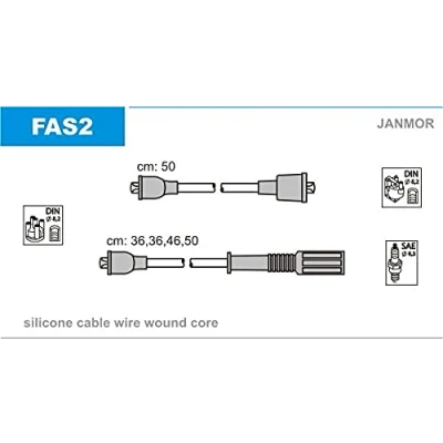 Imagen de JANMOR FAS2 Juego de Cables Encendido FIAT: Panda I Hatchback, Uno Hatchback