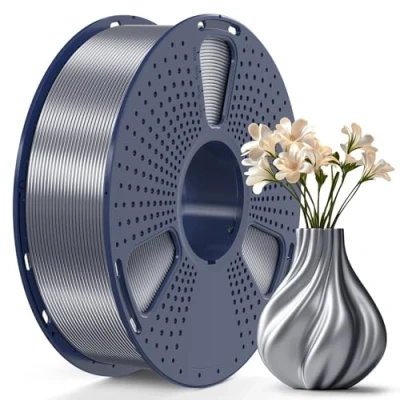 Imagen de SUNLU PLA Plus Filamento Seda Brillante 1.75mm para Impresora 3D, Silk PLA+ de Impresión 3D con Acabado Suave y Sedoso, Precisión Dimensional +/ 0.02mm, Bobina 1kg(2.2lbs), Gris
