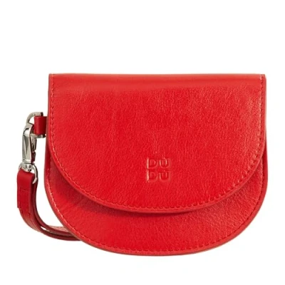 Imagen de DUDU Cartera de Piel para Mujer, Pequeña Colores Monedero, Billetero y Tarjetero con Correa Rojo Fuego