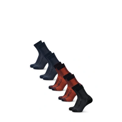 Imagen de Danish Endurance Hiking Unisex Calcetines, Talla: 39 42, Mc (2xnavy, 2xnavy orange, 1xblack)