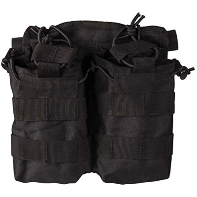 Imagen de Miltec Portacargadores Doble M4/M16 Negro Open Top (fijación Molle), Unisex, Talla única