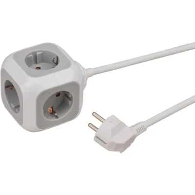 Imagen de Brennenstuhl Alea Power regleta de enchufes con 4 tomas corriente en forma cubo (cable 1,4 m, sobremesa, montable) gris