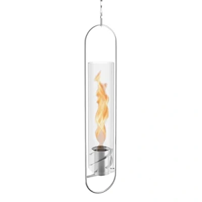 Imagen de höfats Hoguera colgante de 120 plata fuego flotante para interior y exterior Farol viento, chimenea bioetanol, bioetanol acero inoxidable