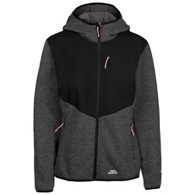 Imagen de Trespass Forro polar con cremallera completa para mujer, capucha cultivada y 3 bolsillos cremallera, Gris (Grey Marl), S