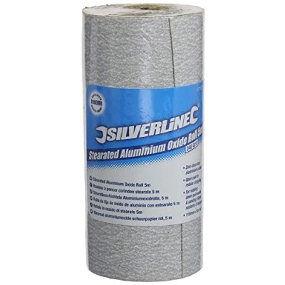 Imagen de Silverline Tools 571521 Rollo de lija óxido aluminio con estearato 5 m (Grano 240)
