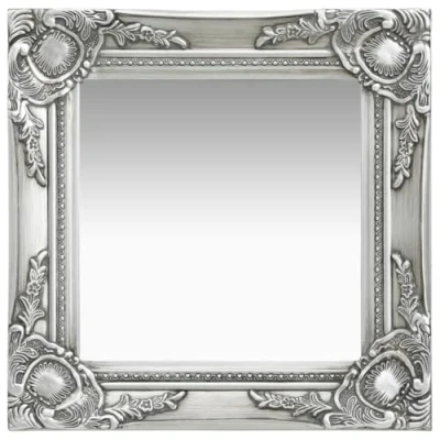 Imagen de vidaXL Espejo de Pared Estilo Barroco Rectangular Colgante Armario Baño Antiguo Retro Consumo Maquillaje Decoración Hogar Plateado
