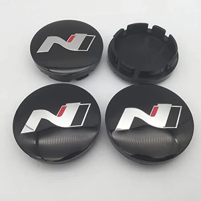 Imagen de GÉNERIC 4 Piezas Centre Tapacubos Coche Rueda Tapas Centrales para Hyundai N Line Sonata Elantra Kona Tucson I30 I20 56MM Accesorios,A