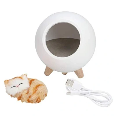 Imagen de TOPINCN Cute Cat Night Light Little Pet House Lámpara De Noche Led Iluminación Dormitorio Ambiente Oficina En El Hogar Habitación(Blanco)