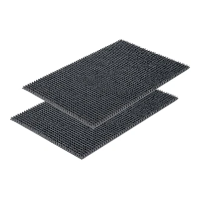 Imagen de Carpido Felpudo Gris para Exterior Resistente 40x60 cm Set de 2 con cerdas Finas