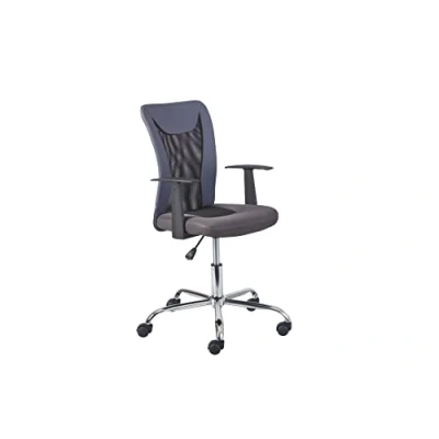 Imagen de Inter Link Silla giratoria infantil de oficina ergonómica Altura regulable Transpirable Gris y negra Donny