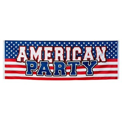 Imagen de Boland 44953 Banner USA, tamaño 74 x 220 cm, decoración, guirnalda, fiesta americana, Stars and Stripes, temática, de lema