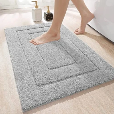Imagen de DEXI Alfombra de baño Antideslizante,Alfombra Microfibra,Alfombrilla Lavable a Máquina,Súper Absorbente,Ultra Suave (50 x 80 cm,Gris Claro)
