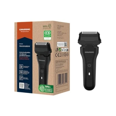 Imagen de GRUNDIG MS 6330 Maquinilla de afeitar para hombre (60 minutos, plegable, sistema corte 3 vías, carcasa 74% plástico reciclado), color negro