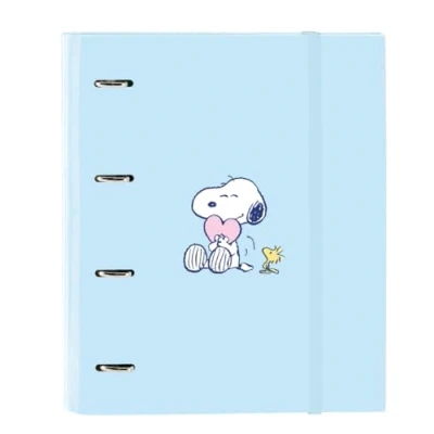 Imagen de SNOOPY LOVE Carpeta 4 Anillas de 35 cm con 100 Hojas A4, Ideal para Niños Diferentes Edades, Cómoda y Versátil, Calidad Resistencia, 27x3.5x32