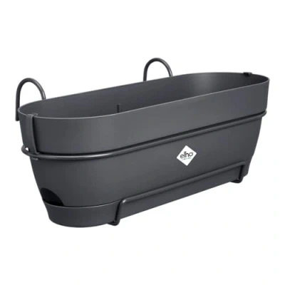Imagen de Elho Vibia Campana Trough Allin1 50 Jardinera por Balcón Ø 50.4 x H 17.7 cm Negro/Anthracite
