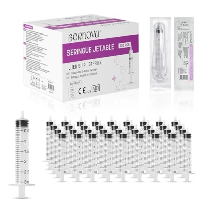 Imagen de BORNOVA Lote de 100 dispensadores líquidos plástico sin agj. 3 ml, 5 ml y 10 para laboratorios medición jardinería alimentación animal uso industrial. (3 / unidades)
