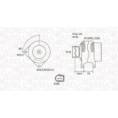 Imagen de MAGNETI MARELLI 063731905010 Alternador 12V 170A BMW: 5 Berlina, 7, Touring